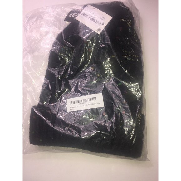 Steve Madden Speckled Cable Beanie in Black, Retail $32.00 - Picture 5 of 8